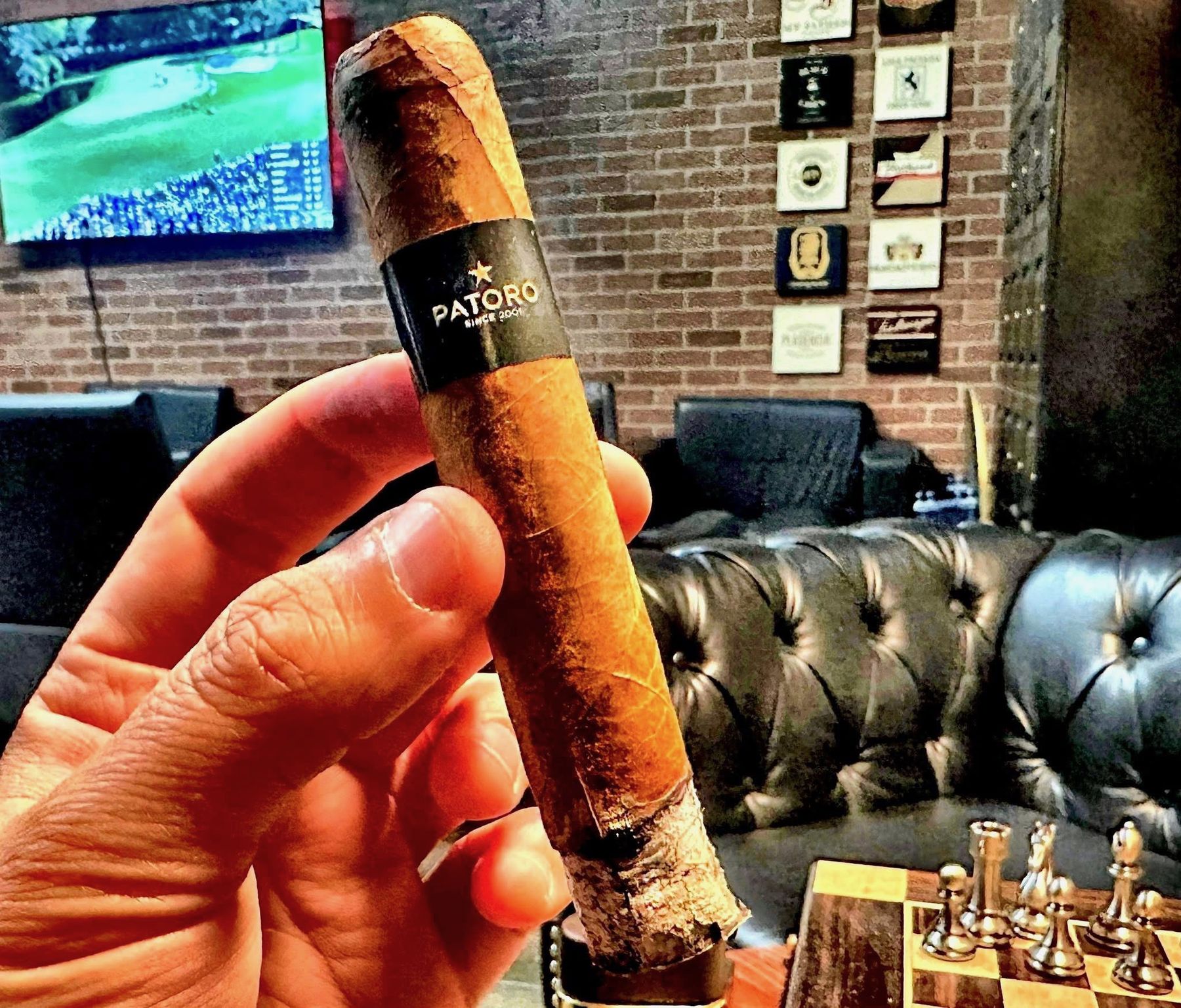 A cigar picked out in the lounge