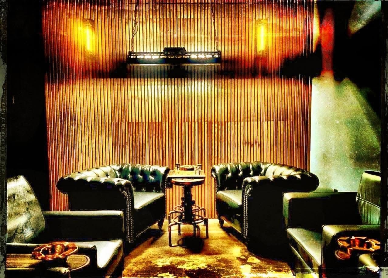 Leather chairs in the lounge